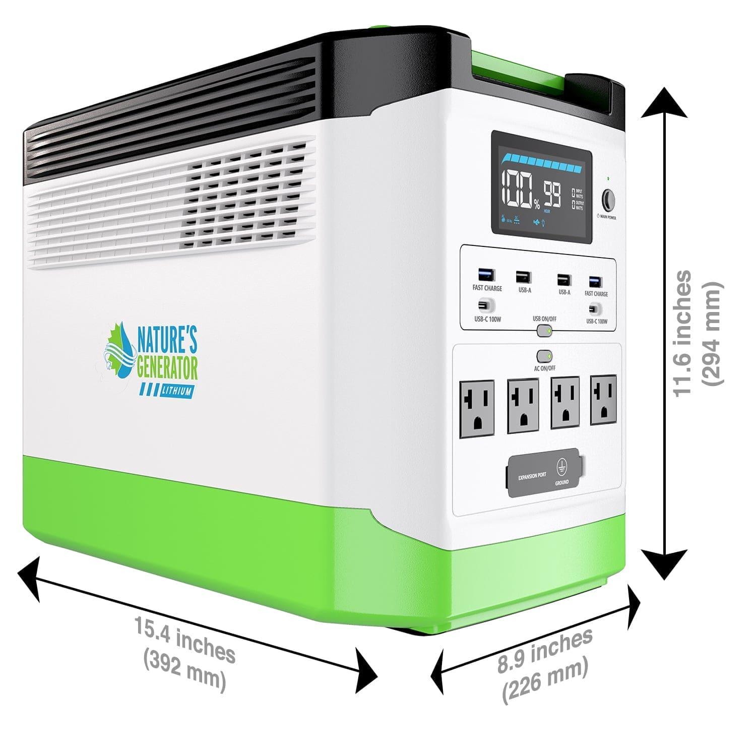 High Capacity Lithium 1800 Solar Generator and Transfer Switch